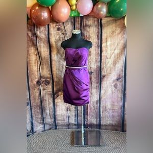 Strapless purple mini dress size 10 Allure Bridals 100% Polyester